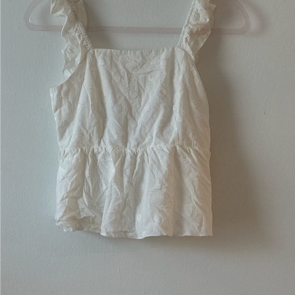 White Ruffled Women's Top